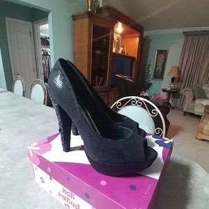 Not Rated "Back On" peep toe pumps